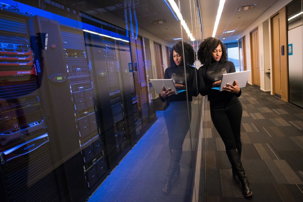 Woman with a laptop