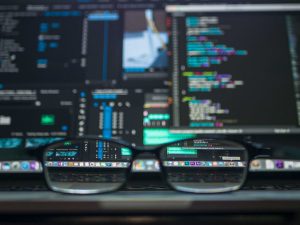computer screens seen trough the glasses.