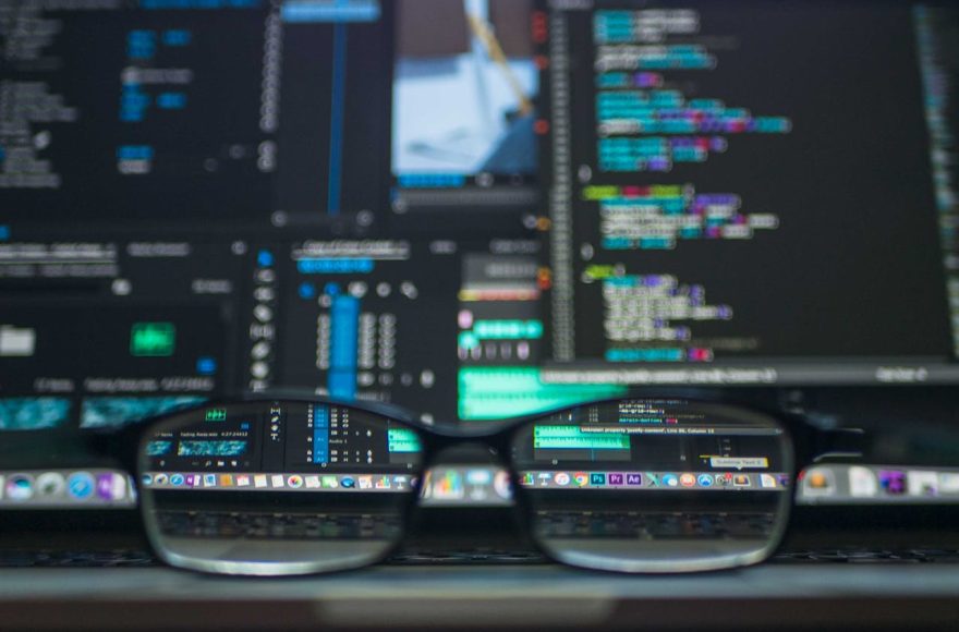 computer screens seen trough the glasses.